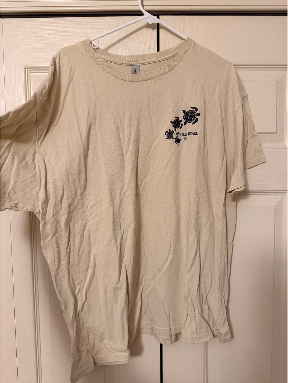 Gildan XL Beige Cotton T-Shirt with Turtle Beach Logo